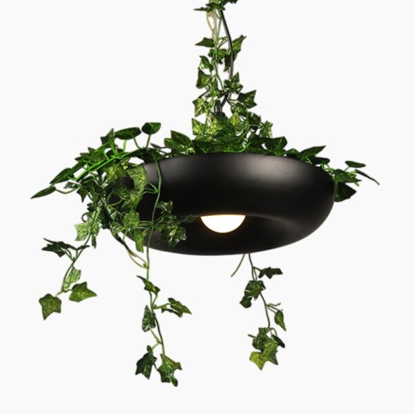 Suspension contemporaine avec accent végétal naturel