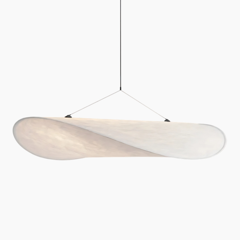 Suspension luminaire contemporaine en soie naturelle