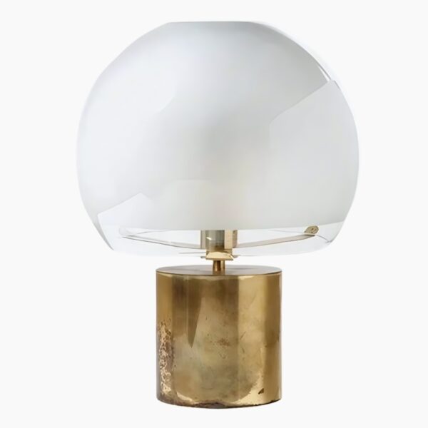 Globe en verre sur socle lumineux contemporain