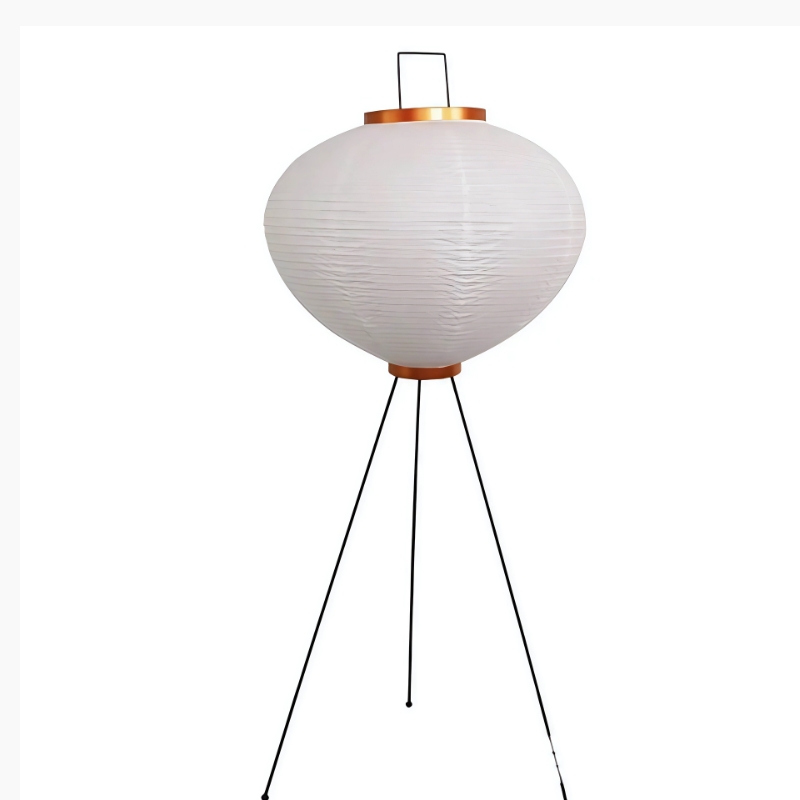Lampadaire trépied avec abat-jour en papier de riz inspiration zen – Image 6