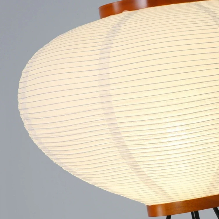 Lampadaire trépied avec abat-jour en papier de riz inspiration zen – Image 4