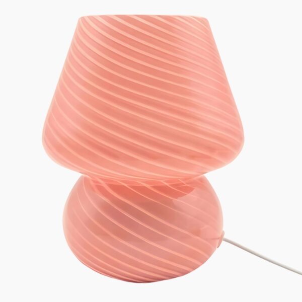 Lampe à poser spiralée rose champagne