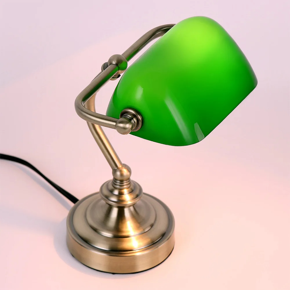 Lampe de bureau classique avec abat-jour émeraude inspiration années 30 – Image 5