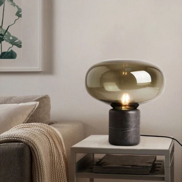 Alternative view of Lampe de chevet contemporaine finition marbre