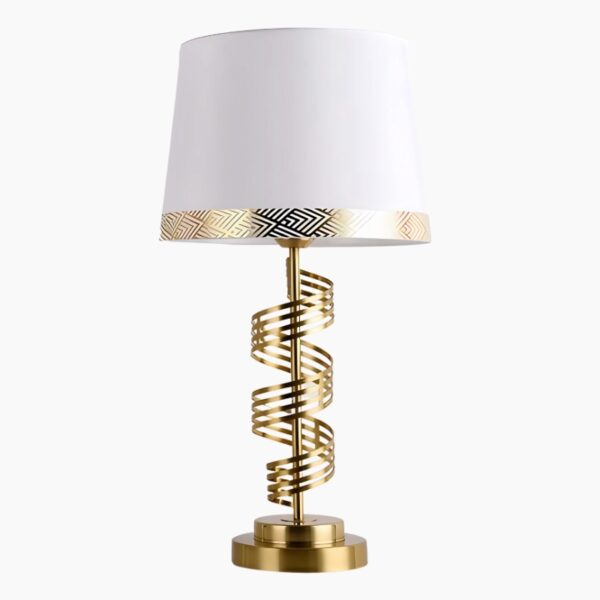Lampe de chevet torsadée en finition or raffiné