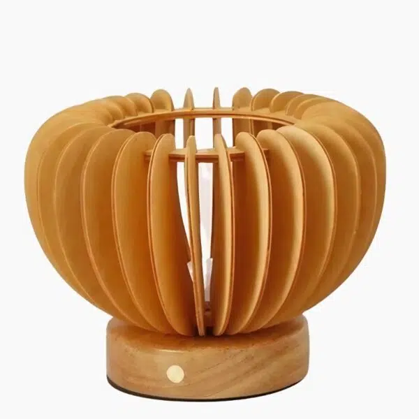 Lampe décorative en bois motif éventail