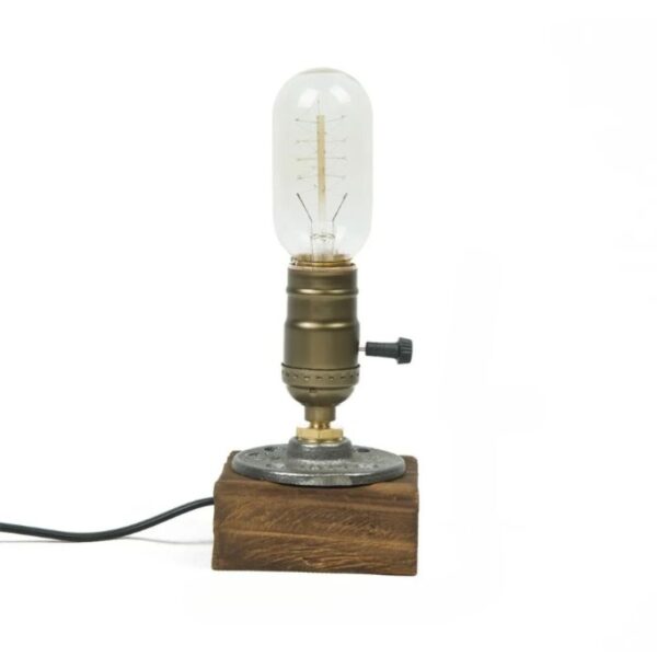Alternative view of Lampe vintage industrielle en métal et bois