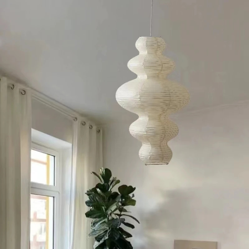 Luminaire LED géométrique d'inspiration japonaise en papier – Image 4
