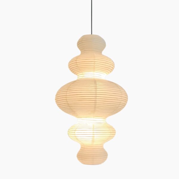 Luminaire LED géométrique d'inspiration japonaise en papier