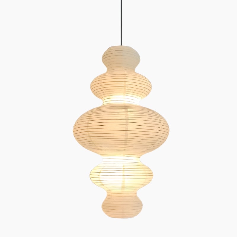 Luminaire LED géométrique d'inspiration japonaise en papier