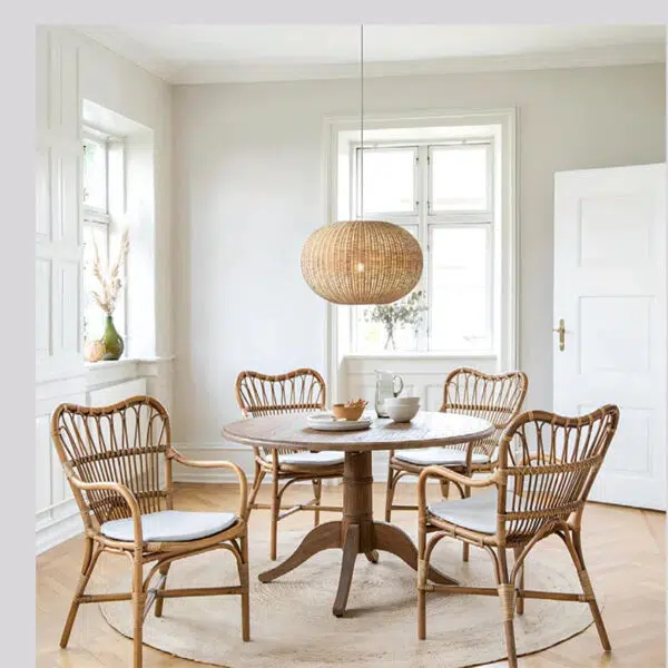 Alternative view of Suspension artisanale en bois noble d'inspiration vintage