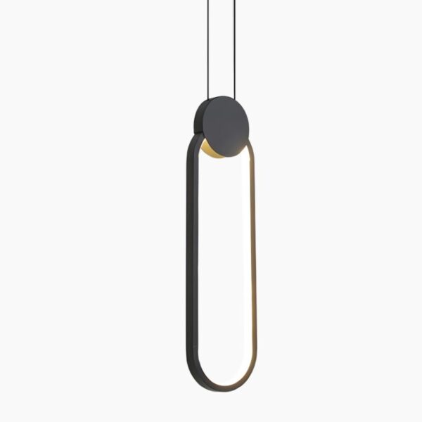 Suspension circulaire contemporaine en finition noir mat