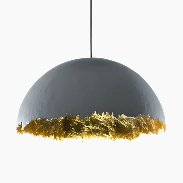 Suspension contemporaine demi-sphère en métal brossé