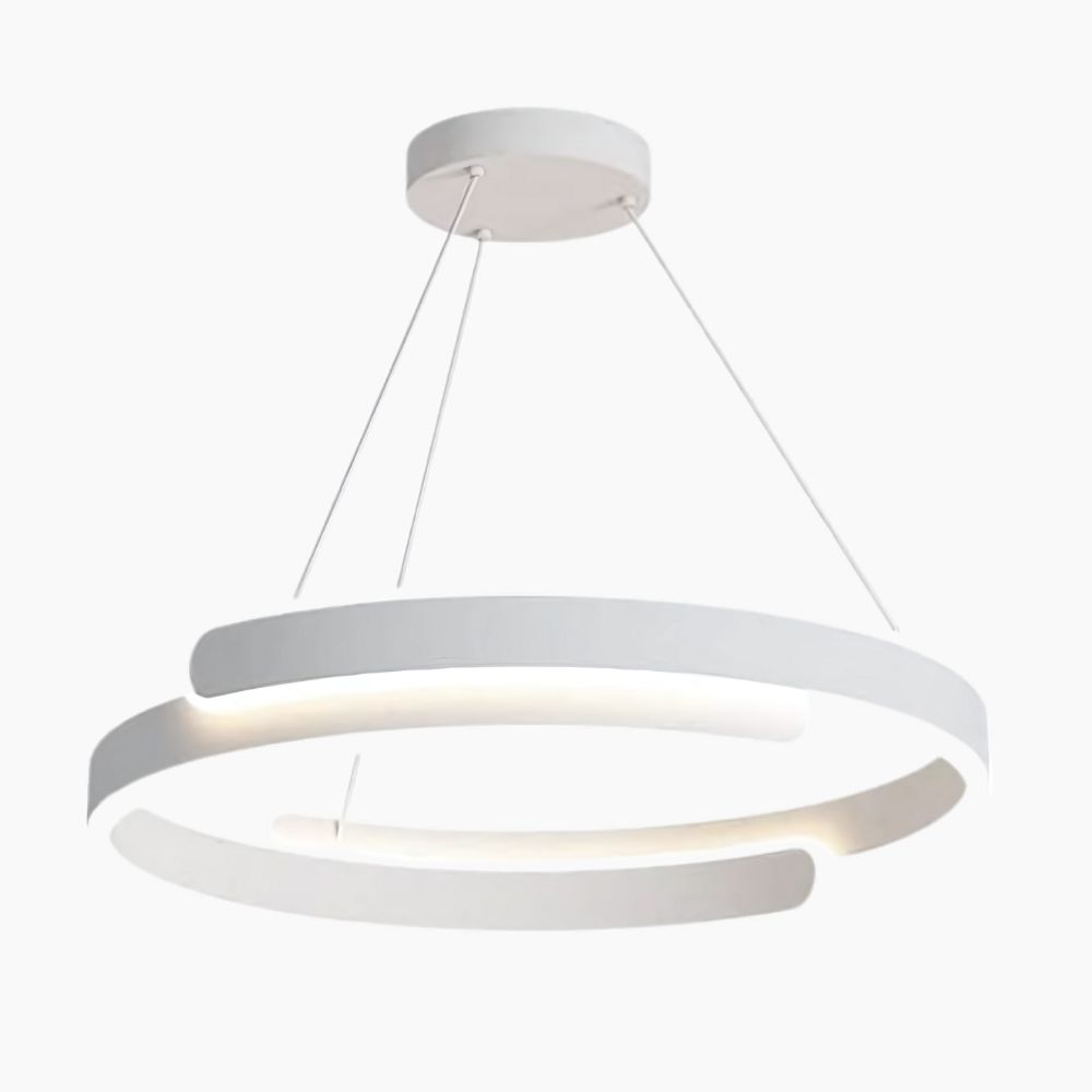 Suspension lumineuse LED annulaire en finition blanc pur