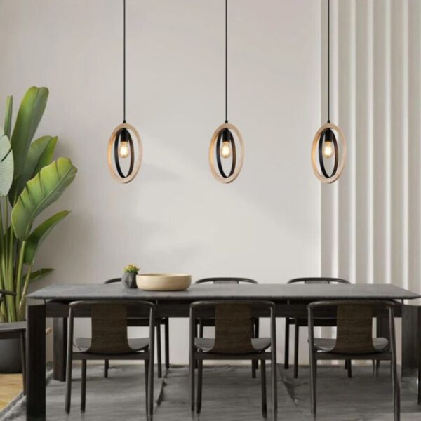 Alternative view of Suspension naturelle en bois au design contemporain