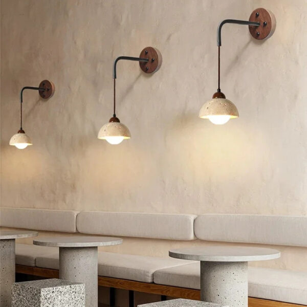 Alternative view of Applique murale contemporaine en travertin d'inspiration asiatique