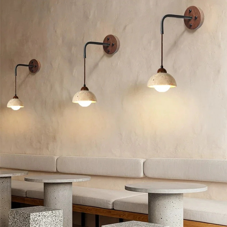 Applique murale contemporaine en travertin d'inspiration asiatique – Image 2