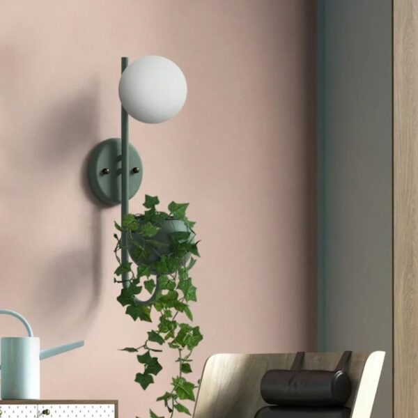 Alternative view of Applique murale LED avec sphère design et rangement végétal