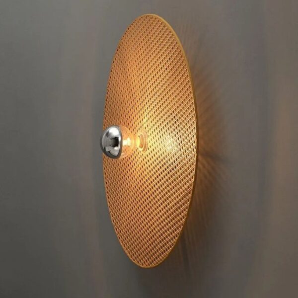 Alternative view of Applique murale LED circulaire en rotin naturel