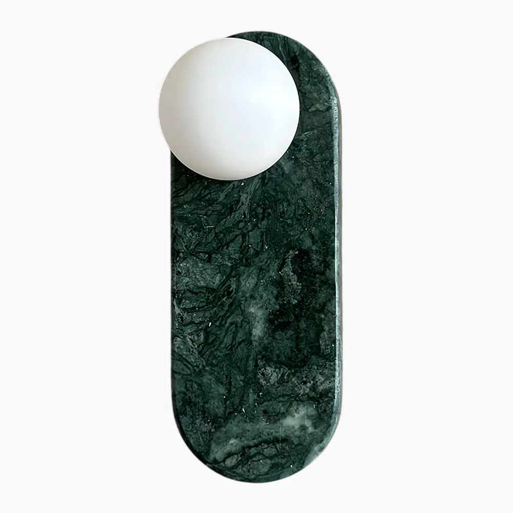 Applique murale LED contemporaine en pierre naturelle verte