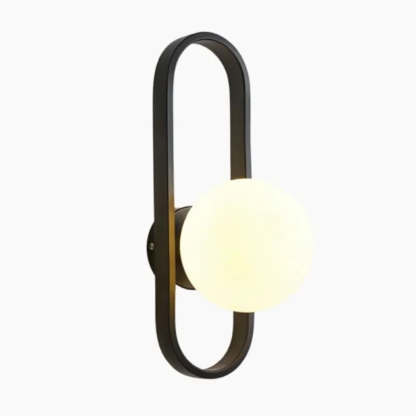 Applique murale LED design avec globe en verre minéral