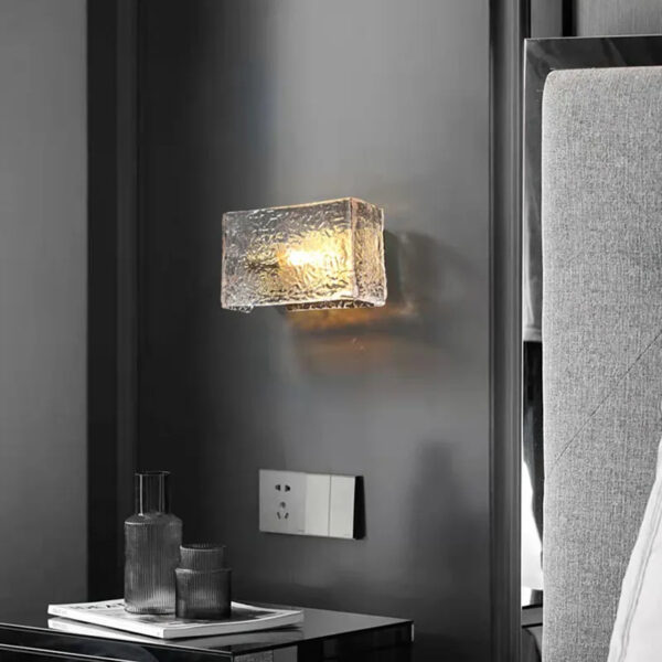 Alternative view of Applique murale LED en verre texturé cristallin