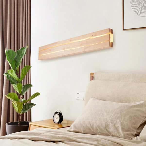 Alternative view of Applique murale LED moderne en bois naturel