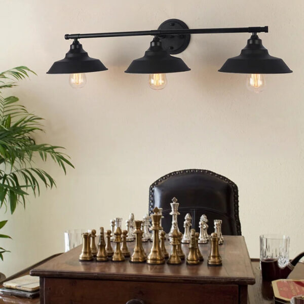 Alternative view of Applique murale trio design esprit atelier noir