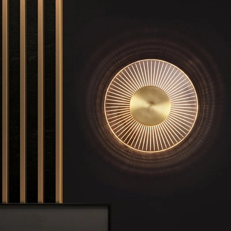 Luminaire mural LED circulaire en finition dorée – Image 4