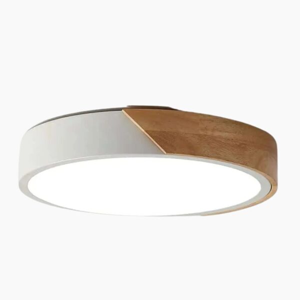 Plafonnier circulaire LED en essence de bois