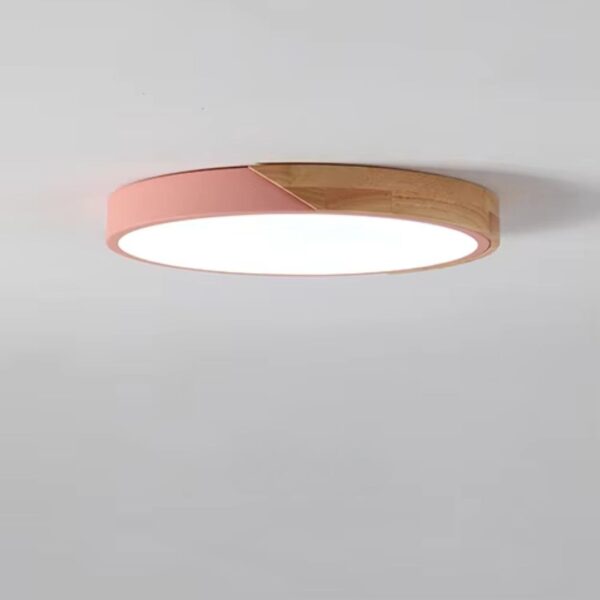Alternative view of Plafonnier circulaire LED en essence de bois