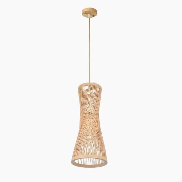 Suspension artisanale en bambou naturel d'inspiration orientale