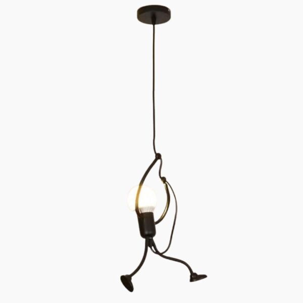 Suspension LED contemporaine personnage grimpeur