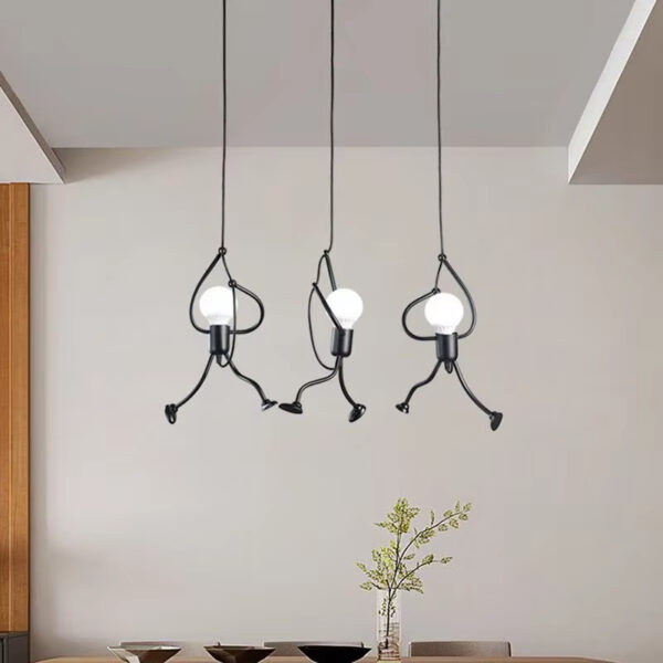 Alternative view of Suspension LED contemporaine personnage grimpeur