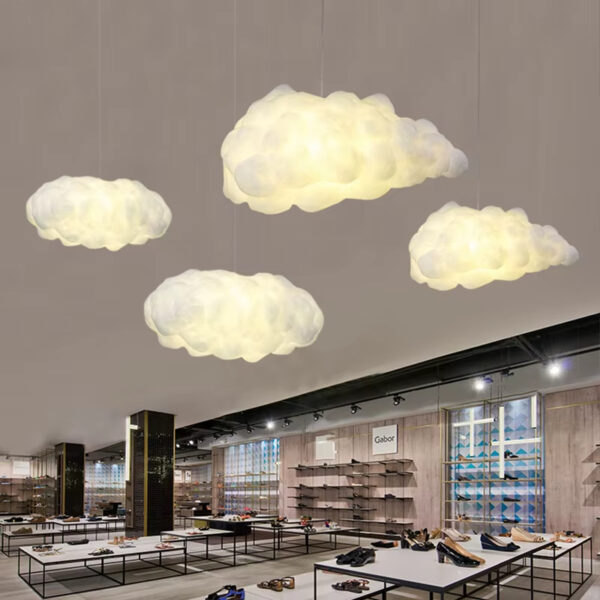 Alternative view of Suspension luminaire LED nuage, inspiration nordique raffinée