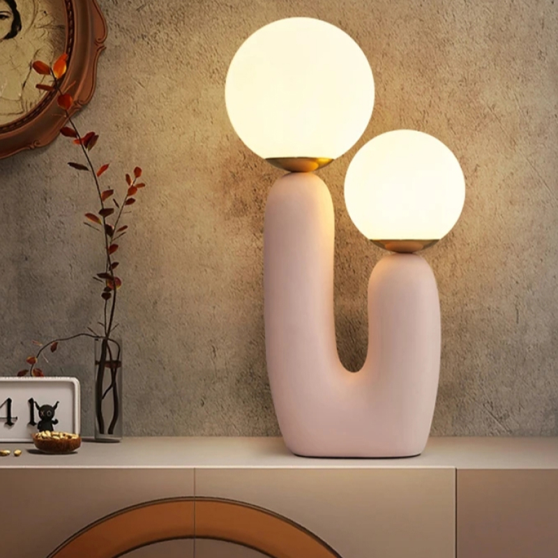 Lampe à poser contemporaine à double sphère – Image 4