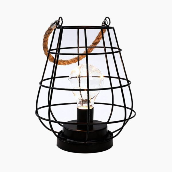 Lampe à poser de style lanterne en fer