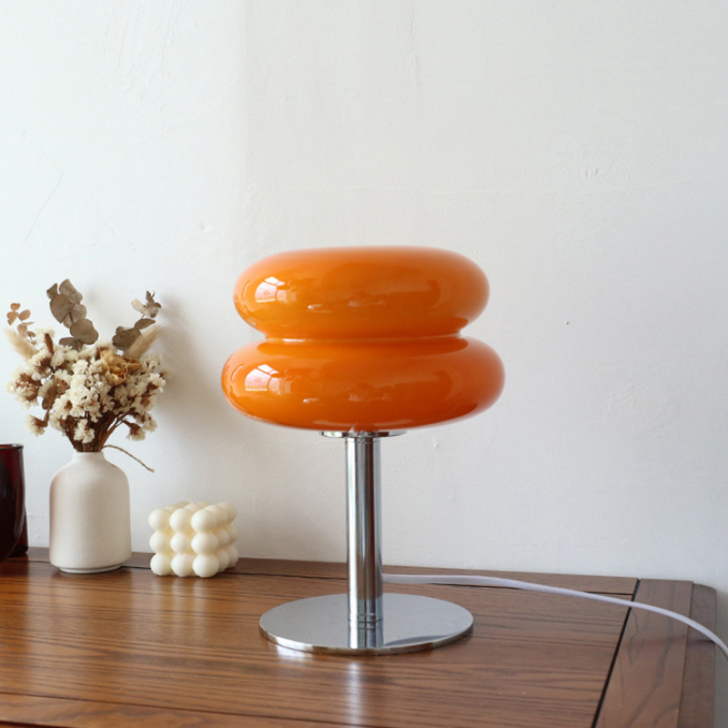 Lampe de bureau orange de style champignon et moderne