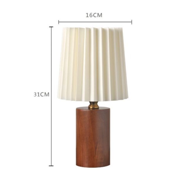 Lampe de bureau en bois avec abat-jour texturé
