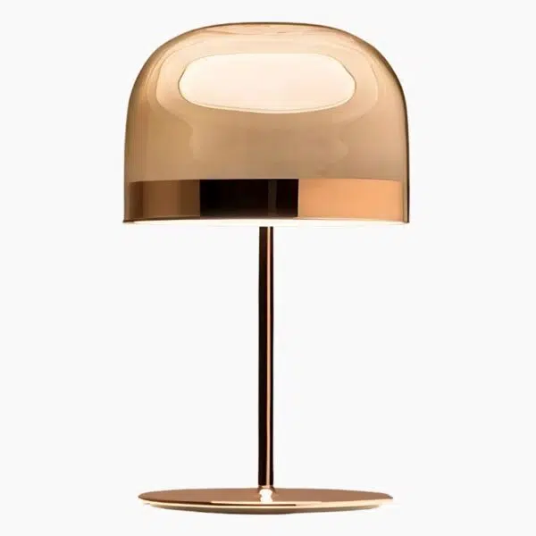 Lampe de chevet avec abat-jour en dôme transparent