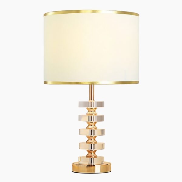 Lampe de chevet dorée en cristal