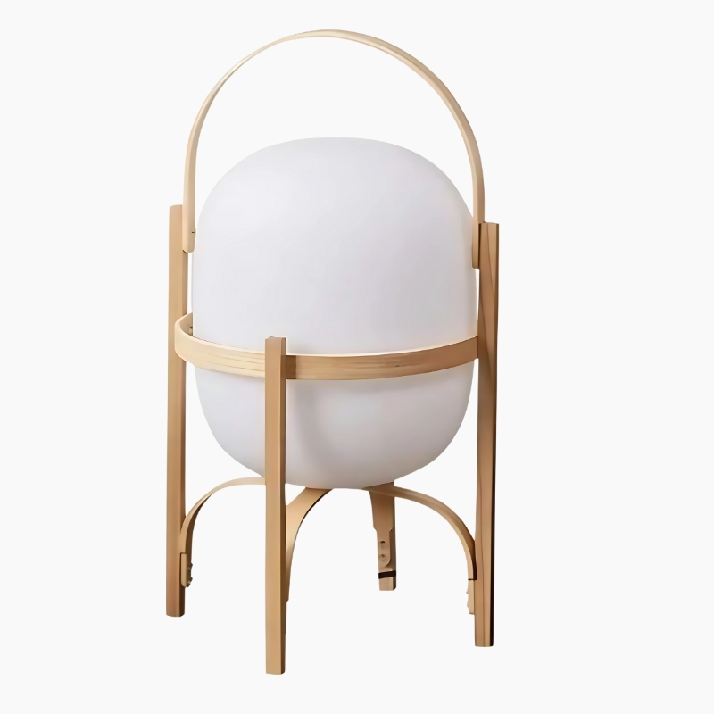Lampe de chevet en bois au design japonais