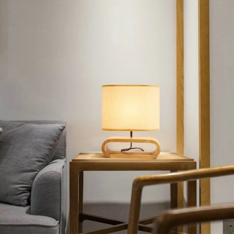 Lampe de chevet style nordique en bois