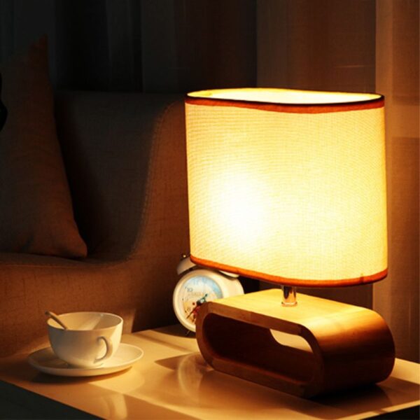 Lampe de chevet style nordique en bois