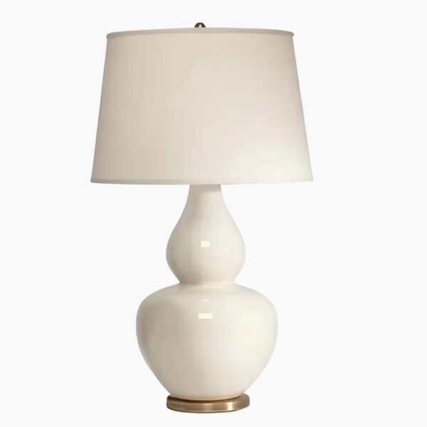 Lampe de chevet vintage en céramique blanche