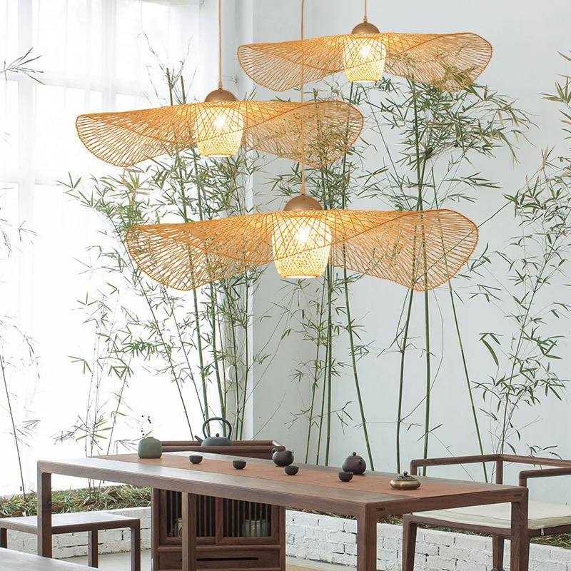 Suspension bambou vintage style japonais