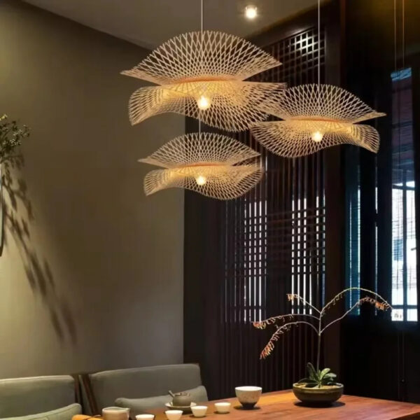 Suspension luminaire en bambou style zen