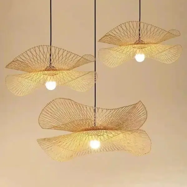 Suspension luminaire en bambou style zen