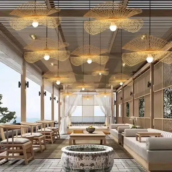 Suspension luminaire en bambou style zen