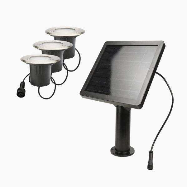 Kit 3 spots solaires LED encastrables extérieur 100 lumens